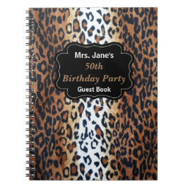 Stilvolle Elegant Leopard Print 50. Geburtstag Gas Notizblock