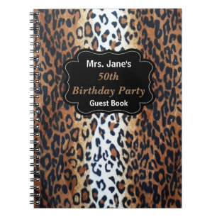 Stilvolle Elegant Leopard Print 50. Geburtstag Gas Notizblock