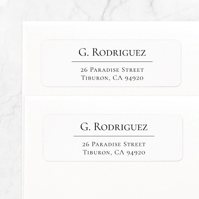 Stilvolle Elegant Line 05b. Rücksendeadresse (Simple, basic return address label features elegant, sophisticated serif typeface with fine line.)