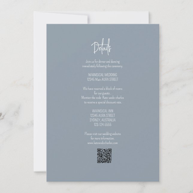 Stilvolle Elegant Moderner Individuelle Name Hochz Einladung (Vorderseite)