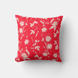 Stilvolle Elegante Abstrakte Blume Hellrot Kissen