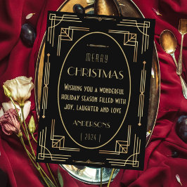 Stilvolle, elegante Art Deko Ferienkarte Feiertagskarte