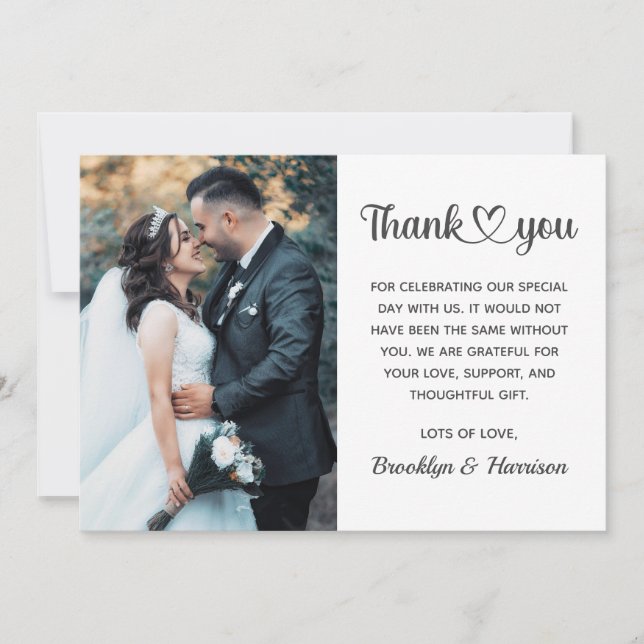 Stilvolle, elegante Braut- und Hochzeitsfeier im G Dankeskarte (Vorderseite)