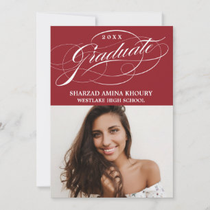 STILVOLLE ELEGANTE SCHRIFT 2 ABSCHLUSSPARTY-EINLAD EINLADUNG
