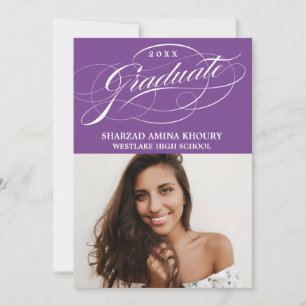 STILVOLLE ELEGANTE SCHRIFT 2 ABSCHLUSSPARTY-EINLAD EINLADUNG