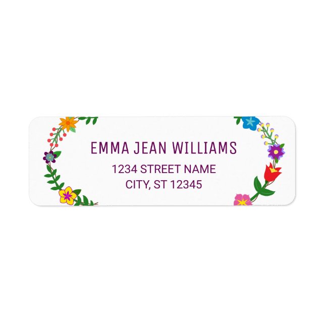 Stilvolle, elegante Script-Blume Blumenmodern Labe (Vorne)