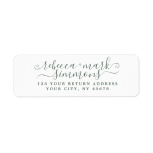 Stilvolle, elegante Script-Hochzeitsskrippe-Rückse