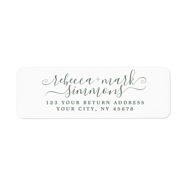 Stilvolle, elegante Script-Hochzeitsskrippe-Rückse (Vorne)