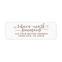 Stilvolle, elegante Script-Hochzeitsskrippe-Rückse