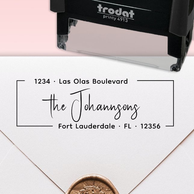 Stilvolle Elegante Signature Family Rücksendeadres Permastempel (Von Creator hochgeladen)