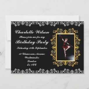 Stilvolle Elegante Silver & Gold zum Geburtstag Einladung