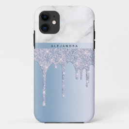 Stilvolle, elegante Tropfen aus blauem Glitzer mit Case-Mate iPhone Hülle