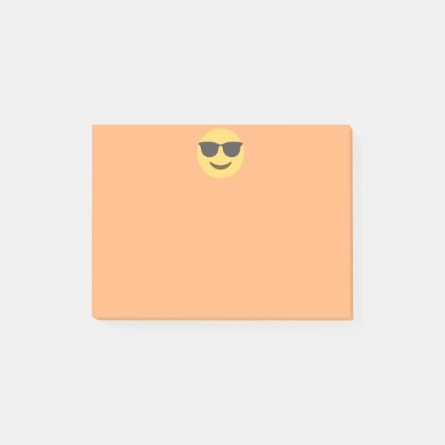 Stilvolle Emoji mit Brille Post-it Klebezettel (Vorderseite)