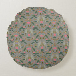 Stilvolle erdige beige Heron Pond Heritage Revival Rundes Kissen