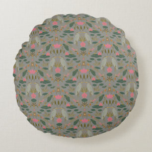 Stilvolle erdige beige Heron Pond Heritage Revival Rundes Kissen