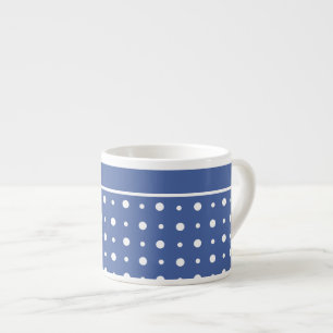 Stilvolle Espresso Coffee Tasse, Dark Blue Polka D Espressotasse