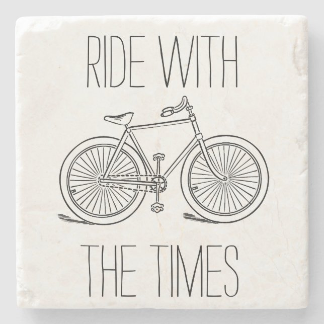 Stilvolle Fahrt mit dem Times Bicycle Steinuntersetzer (Vorderseite)