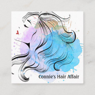 Stilvolle Fairstylistische Ernennung Wasserfarbenp Quadratische Visitenkarte