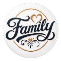 Stilvolle Familien-Text-Keramik-Knob-Dekorative Ak