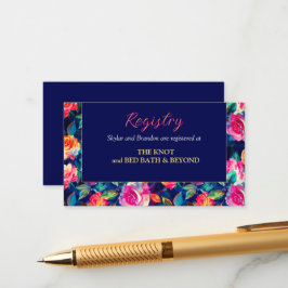 Stilvolle farbenfrohe Blume Hochzeitsregister Begleitkarte