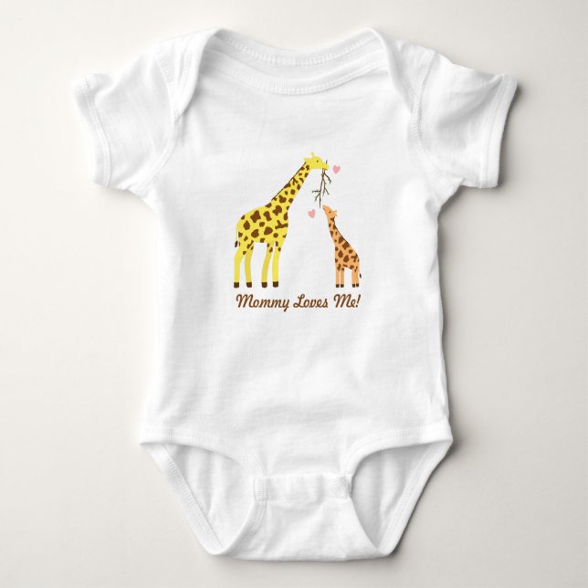 Stilvolle farbenfrohe Giraffe Mommy and Baby Baby Strampler (Vorderseite)