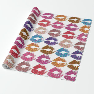 Stilvolle farbenfrohe Lippen #6 Geschenkpapier