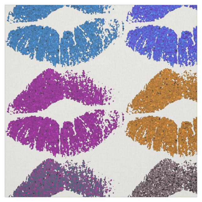 Stilvolle farbenfrohe Lippen #9 Stoff (Muster)