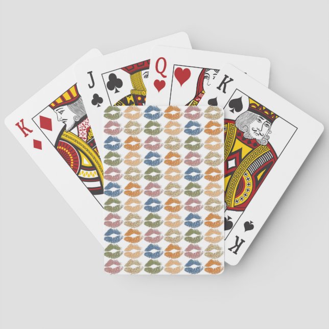 Stilvolle farbenfrohe Lippen Spielkarten (Rückseite)