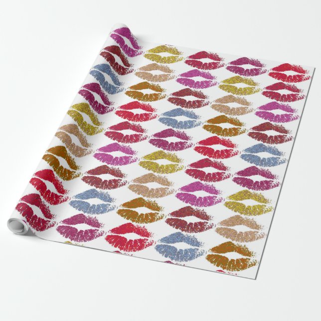 Stilvolle farbenfrohe Lips #11 Geschenkpapier (Ungerollt)