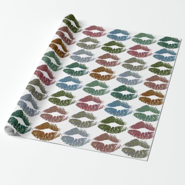 Stilvolle farbenfrohe Lips #15 Geschenkpapier (Ungerollt)
