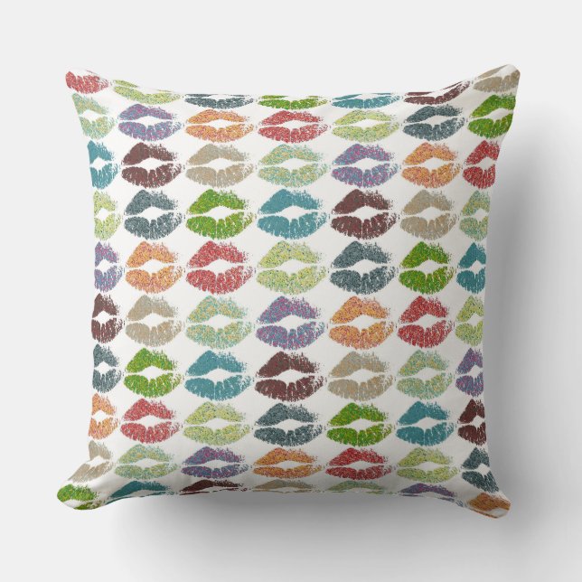 Stilvolle farbenfrohe Lips #16 Kissen (Vorderseite)