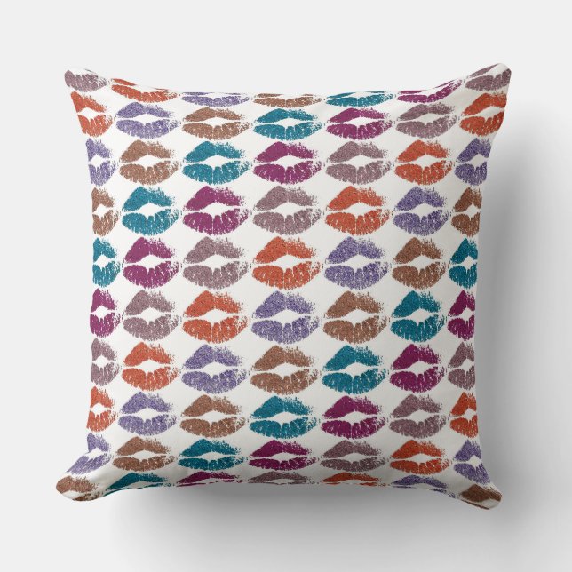 Stilvolle farbenfrohe Lips #20 Kissen (Vorderseite)