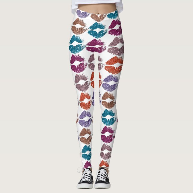 Stilvolle farbenfrohe Lips #20 Leggings (Vorderseite)