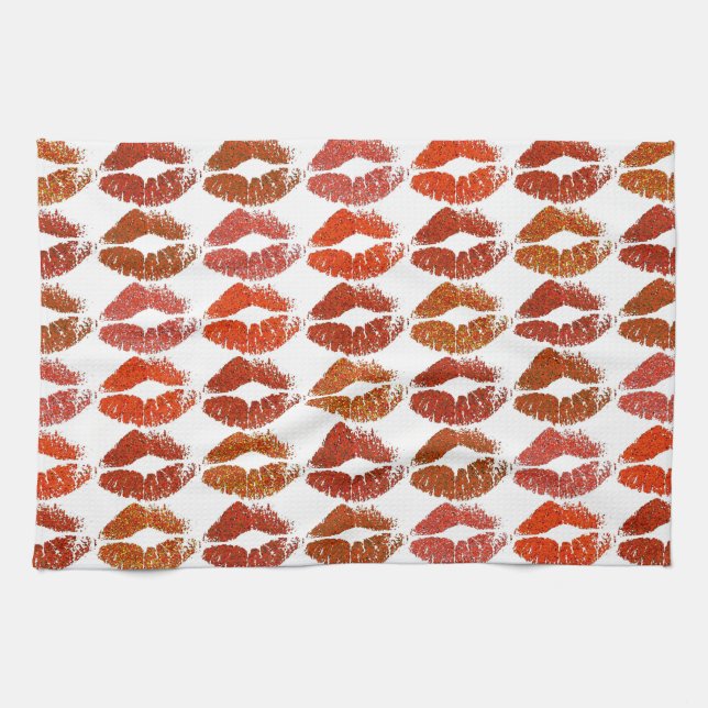 Stilvolle farbenfrohe Lips #21 Geschirrtuch (Horizontal)