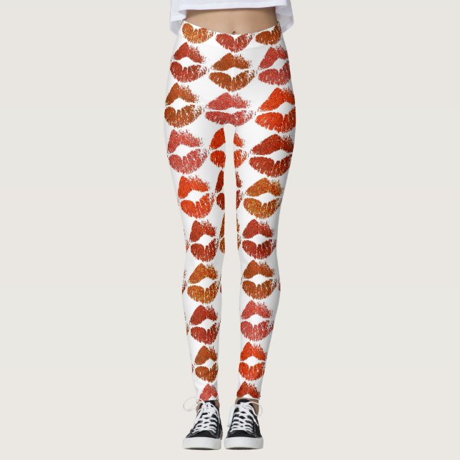 Stilvolle farbenfrohe Lips #21 Leggings (Vorderseite)