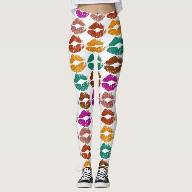 Stilvolle farbenfrohe Lips #22 Leggings (Vorderseite)