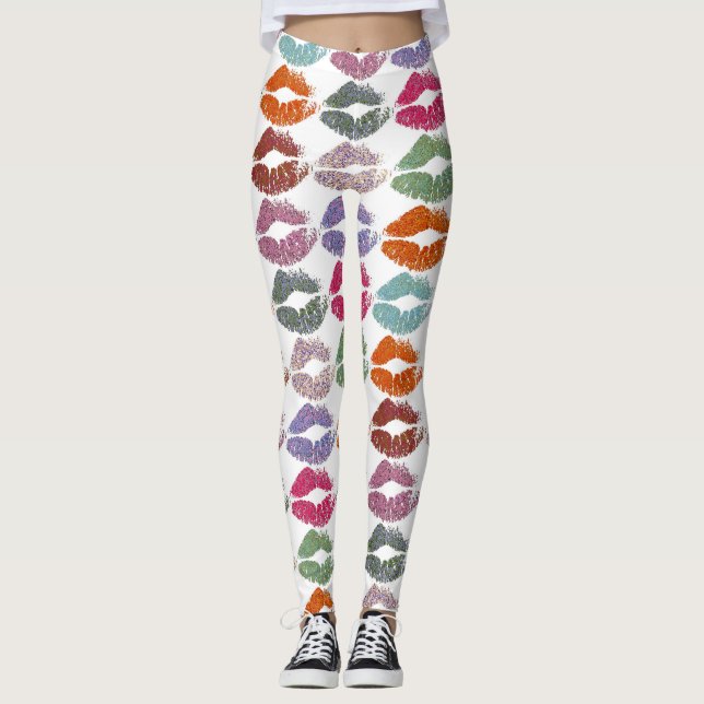 Stilvolle farbenfrohe Lips #27 Leggings (Vorderseite)