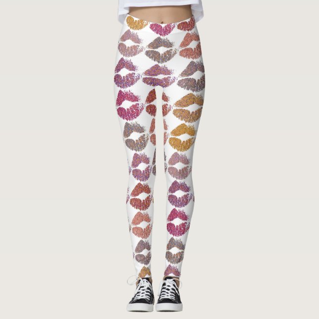 Stilvolle farbenfrohe Lips #28 Leggings (Vorderseite)