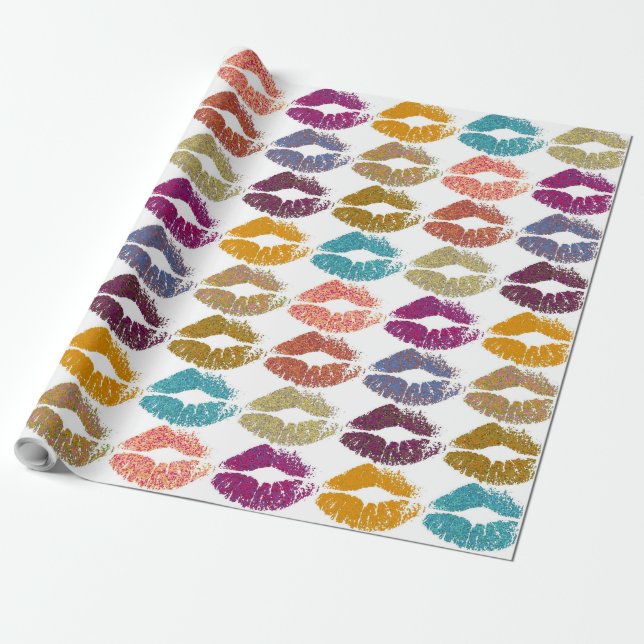 Stilvolle farbenfrohe Lips #29 Geschenkpapier (Ungerollt)