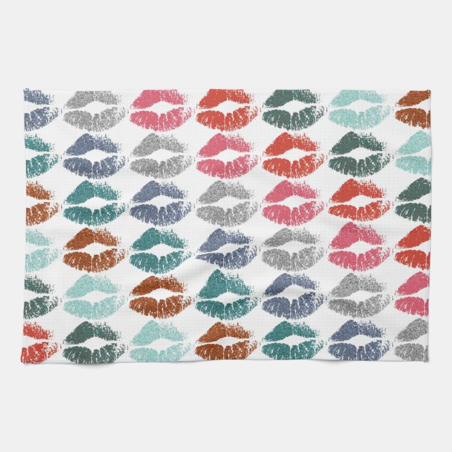 Stilvolle farbenfrohe Lips #33 Geschirrtuch (Horizontal)