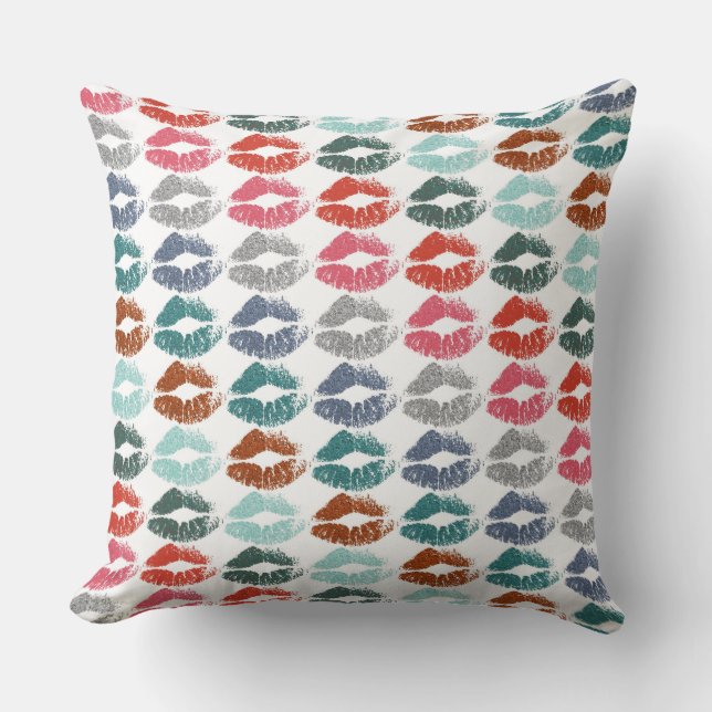 Stilvolle farbenfrohe Lips #33 Kissen (Vorderseite)