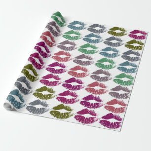Stilvolle farbenfrohe Lips #34 Geschenkpapier