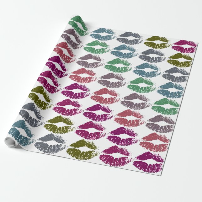 Stilvolle farbenfrohe Lips #34 Geschenkpapier (Ungerollt)
