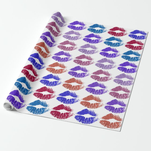 Stilvolle farbenfrohe Lips #37 Geschenkpapier (Ungerollt)