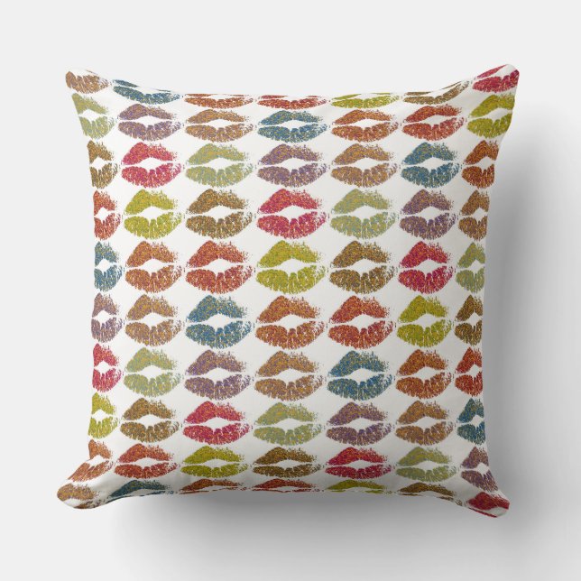 Stilvolle farbenfrohe Lips #38 Kissen (Vorderseite)