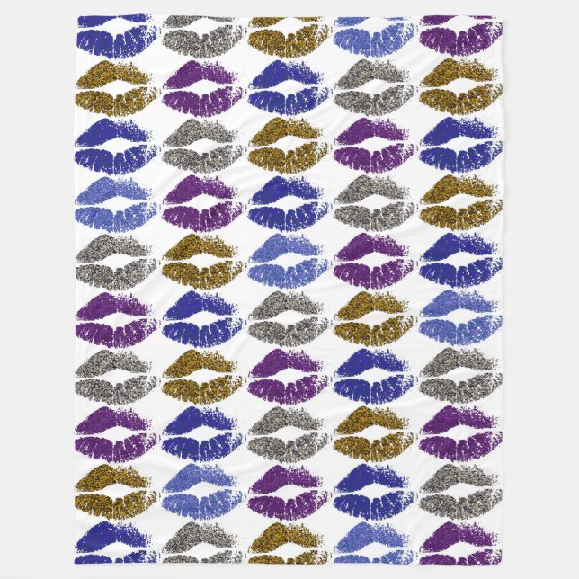Stilvolle farbenfrohe Lips #40 Fleecedecke (Vorderseite)