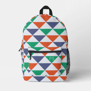 Stilvolle, farbenfrohe Monogramm-Initialen Bedruckter Rucksack