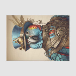 Stilvolle farbenfrohe Steampunk Parrot Kunst Seidenpapier