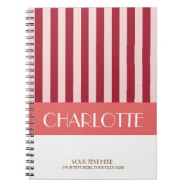 Stilvolle farbenfrohe Streifen Personalisiert Mit Notizblock