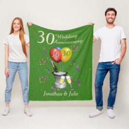 Stilvolle Feier zum 30. Hochzeitstag Grün Fleecedecke